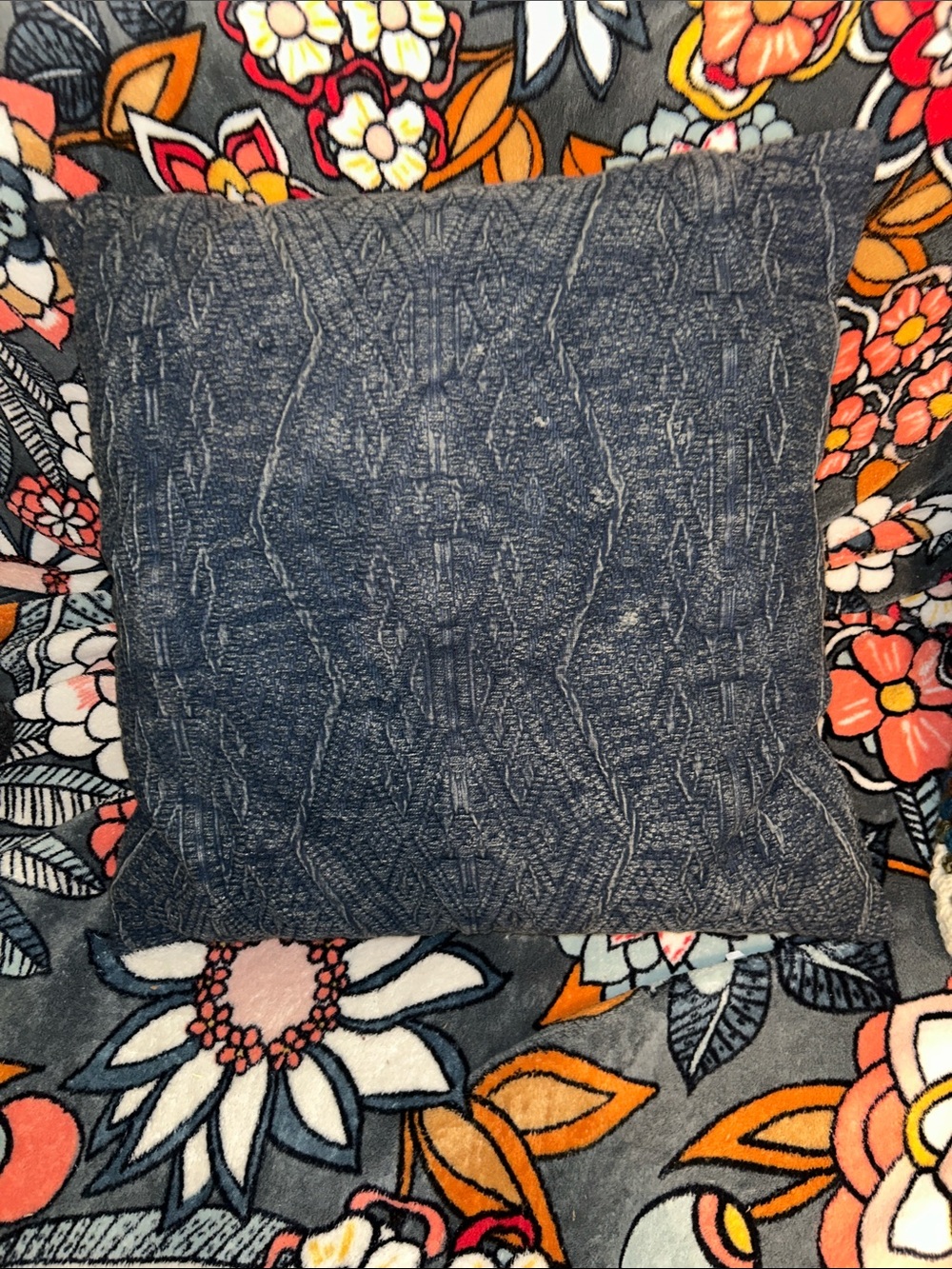 Pier 1 Navy Textured Cable Knit Accent Pillow